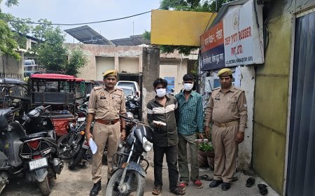थाना फेस 1 पुुलिस द्वारा वाहन चोरी करने वाले 02 अभियुक्त गिरफ्तार, कब्जे से 01 चोरी की मोटरसाइकिल व 02 अवैध चाकू बरामद।
