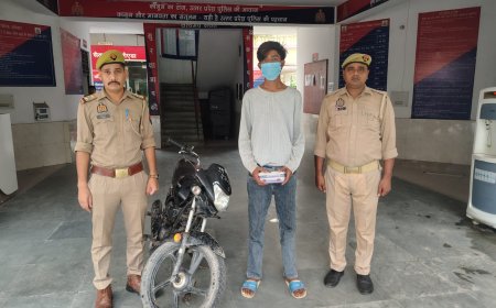 थाना सेक्टर-58 पुलिस ने चोरी की मोटरसाइकिल, मोबाइल फोन व अवैध चाकू के साथ अभियुक्त गिरफ्तार