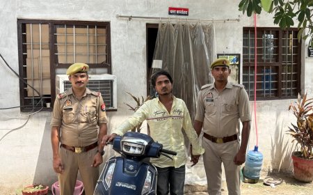लोनी बॉर्डर पुलिस ने चोरी की स्कूटी के साथ आरोपी को किया गिरफ्तार