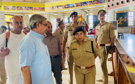 श्रीकृष्ण जन्माष्टमी को लेकर नोएडा पुलिस अलर्ट, इस्कॉन मंदिर की सुरक्षा व्यवस्था का लिया जायजा