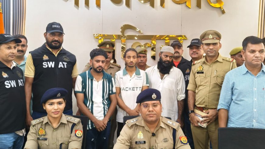 वेव सिटी पुलिस की बड़ी कार्रवाई: मुठभेड़ के बाद 5 आरोपी गिरफ्तार, 10.05 लाख रुपये बरामद