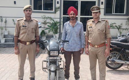 गाजियाबाद: दोपहिया वाहन चोरी करने वाला आरोपी गिरफ्तार, चोरी की बाइक बरामद
