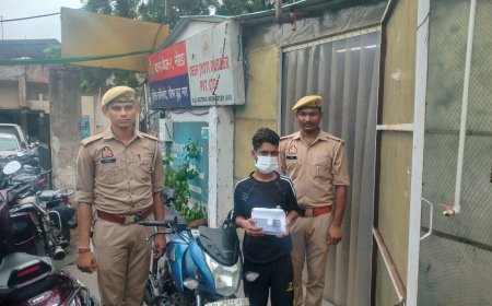 फेस-1 पुलिस ने जिला बदर अभियुक्त को किया गिरफ्तार, चोरी की बाइक और 3 मोबाइल बरामद