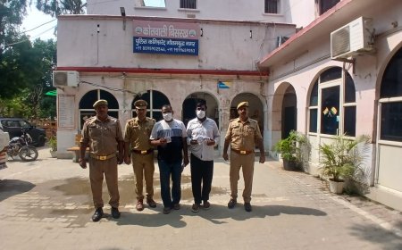 बिसरख पुलिस ने वाहन चोरी करने वाले दो आरोपियों को किया गिरफ्तार, तमंचा-कारतूस और 7,400 रुपये बरामद
