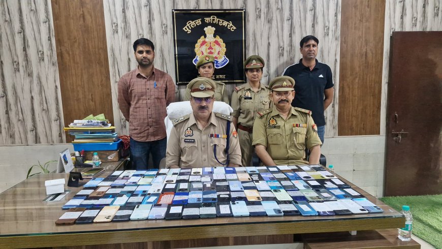 मिशन सहयोग के तहत गौतमबुद्धनगर पुलिस की बड़ी कार्रवाई, 101 गुम हुए स्मार्टफोन बरामद